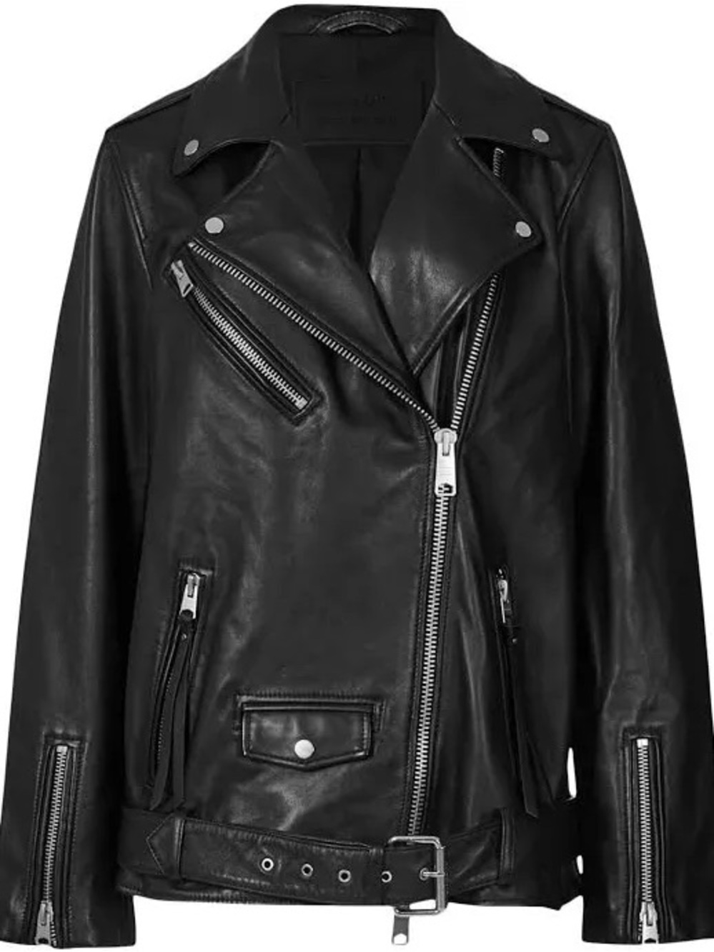 ALL SAINTS  Black Leather Jacket style Billie